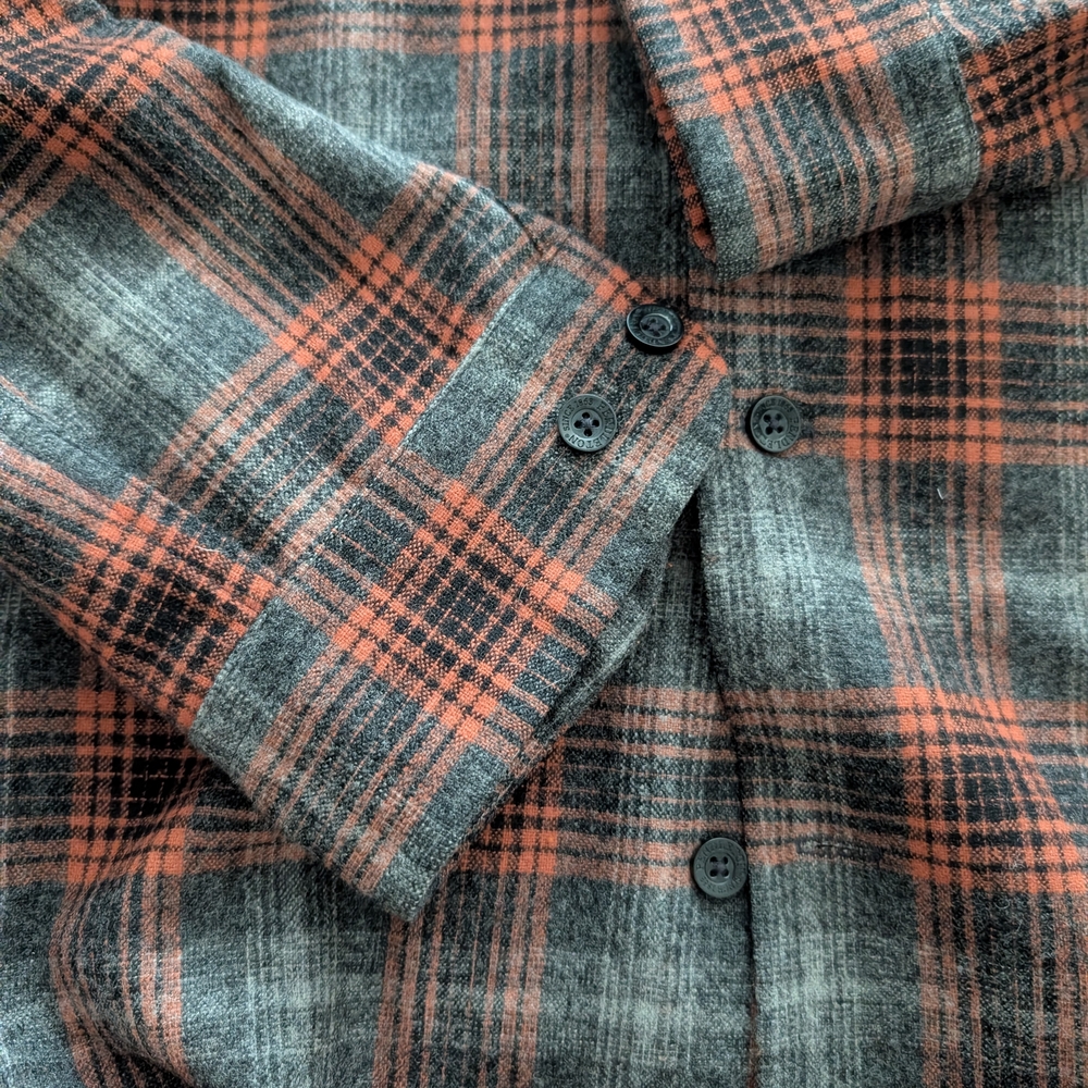 Pendleton Gray and Rust Plaid Wool Blend Button-U… - image 3